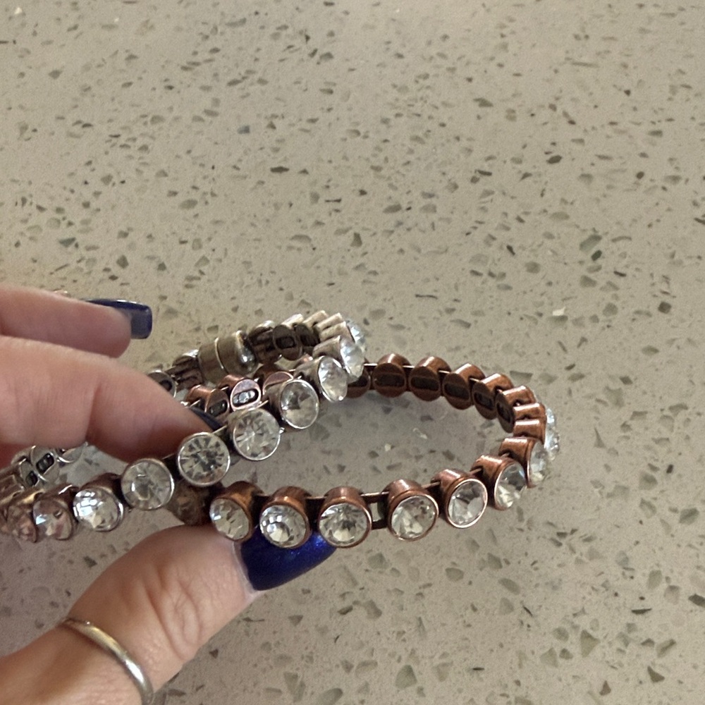 Plunder Silver and Copper Crystal Bracelets